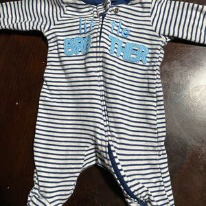 Carter's Blue and White Striped Footie
